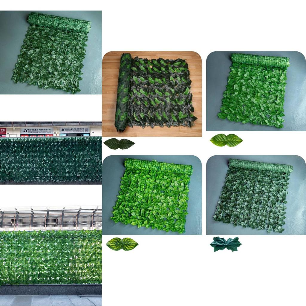 Панель искусственной листвы пышного зеленого цвета для наружного декора и экрана для уединения