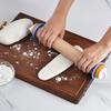 Adjustable Stainless Steel and Beech Wood Rolling Pin - Thickness Control for Dough Kneading