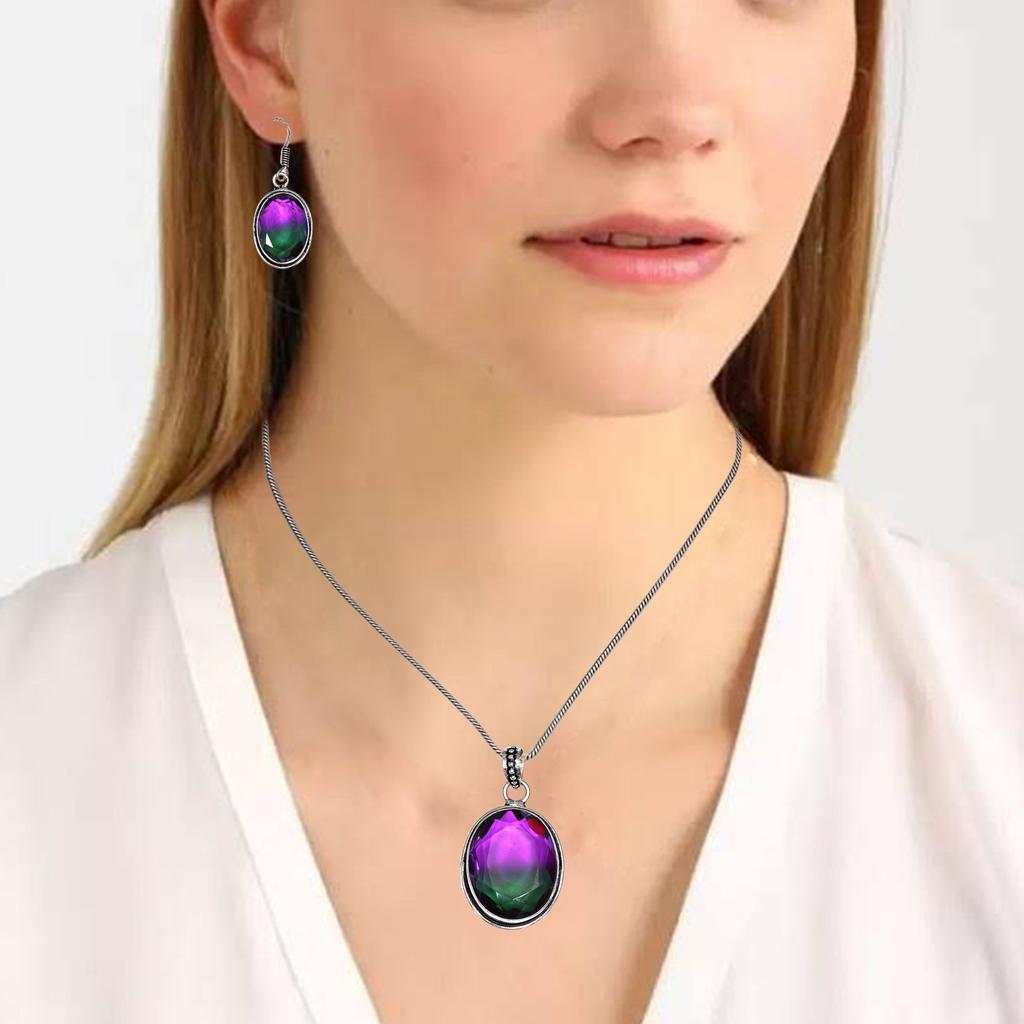 Bio-Tourmaline Quartz Jewelry Set 18-20'' Handmade For Womens Unisex New