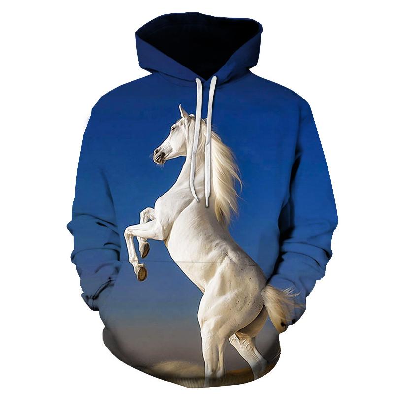 Spring Autumn Horse 3D Print Men's Hoodies Sweatshirts Animal Design Men Women Casual Streetwear Pullover Oversized Hoodie