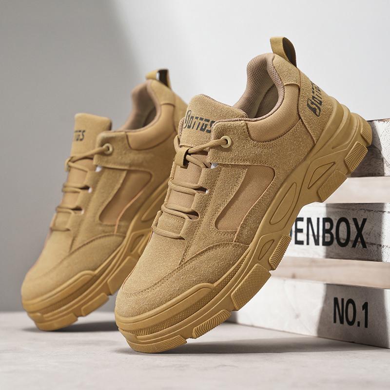 Новая мужская рабочая обувь Высококачественные кроссовки из матовой кожи Мужская уличная дышащая износостойкая повседневная обувь