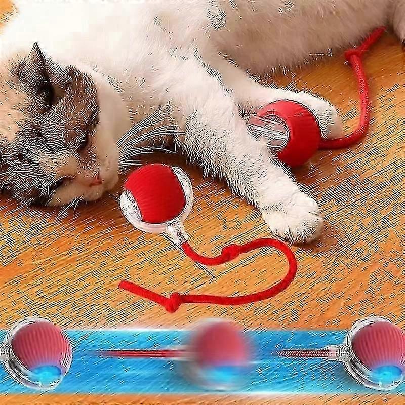 Интерактивные игрушки-мячи для кошек, автоматический катящийся мяч, искусственный хвост, перезаряжаемая умная электрическая игрушка для питомцев, дрессировка собак и кошек, имитация мыши