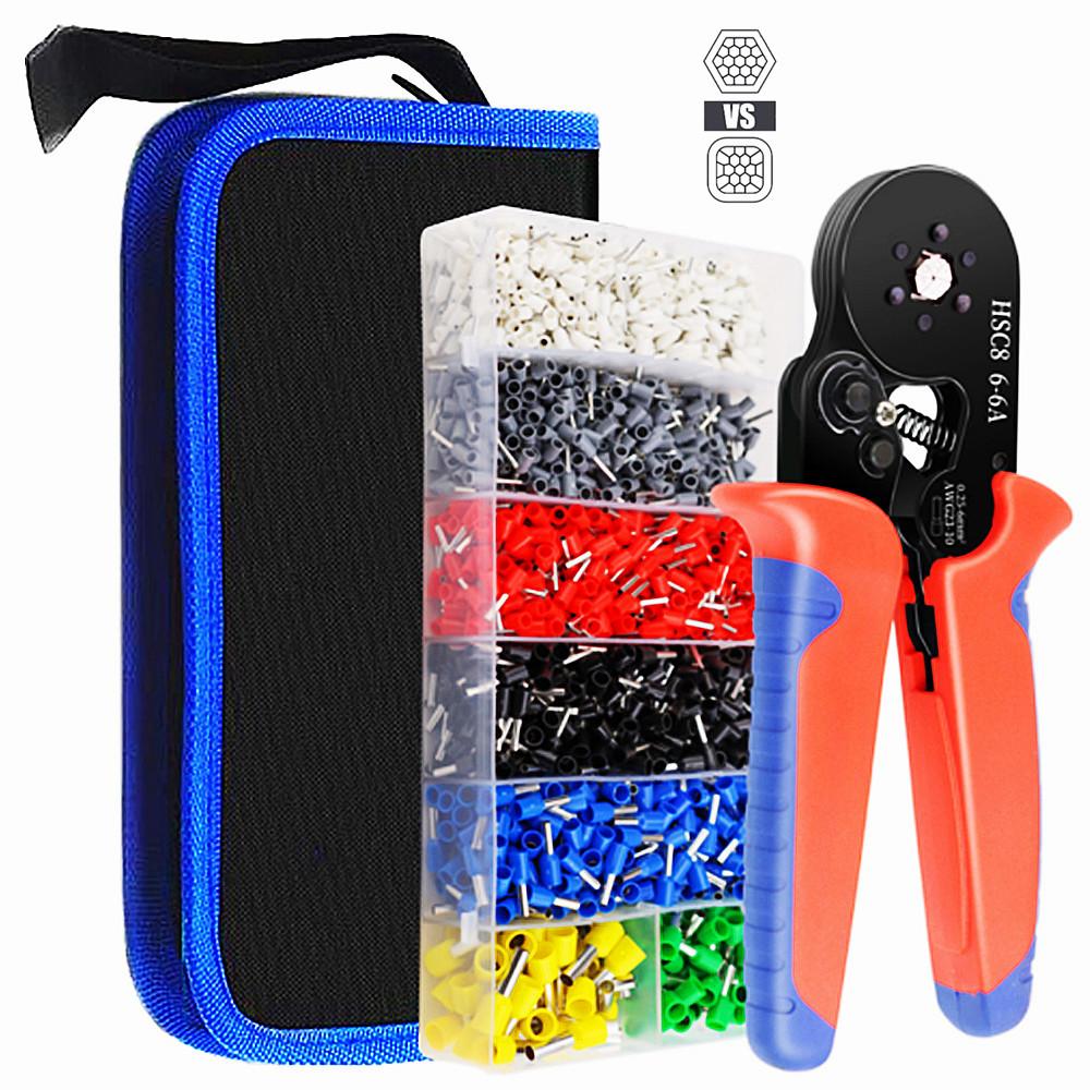 Обжимные клещи для наконечников, инструменты для трубчатых клемм HSC8 6-4A/6-6A/16-6(макс. 0,08-16 мм²)Бытовые электроприборы для щипцов для проводов