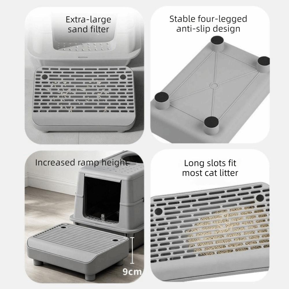 Splash-proof Pet Pedal Step Stool Non Slip Cat Litter Ramp Practical Cat Litter Box Step for Cats