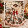 Elegant Angel Ornament Card 3D Christmas Greeting with Fabric Dress, Pop Up Holiday Unique Xmas Card, Merry Gift Keepsake for Family Friends Detailed