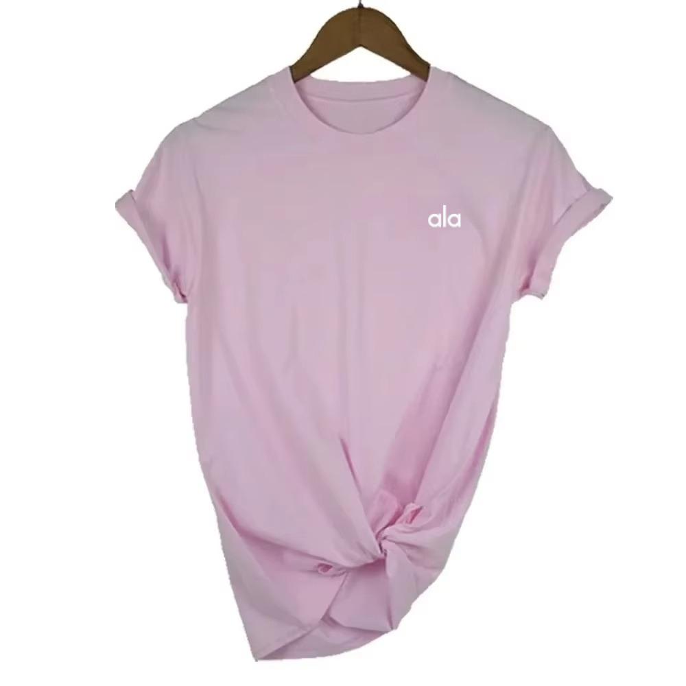 Американский Ала Спорт Йога Простой Летний Женская Мода Повседневная Одежда Для Поездок Универсальная Хлопковая Футболка с Коротким Рукавом Большого Размера