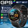 Новые умные часы военного класса для мужчин со встроенным GPS-компасом, водонепроницаемостью 3 АТМ, поддержкой BT-звонков, для здоровья и спорта, для Android и iOS