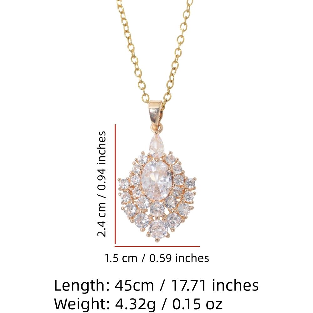 Teardrop Pendant Necklace for Women Golden Stainless Steel Clavicle Chain Wedding Party Daily Wear Jewelry Accessories