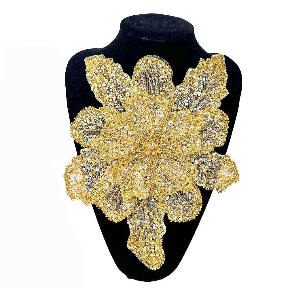 Блестящий Цветок Многослойные Аппликации Брошь для Одежды Аппликация для Одежды Нашивки для Одежды Женщины
