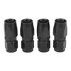 AN6 Straight Swivel Hose End Fittings for Fuel Oil Lines, 4-Piece Universal Aluminum AN6 0 Degree Straight Swivel Hose End Fitting Adapter, Black