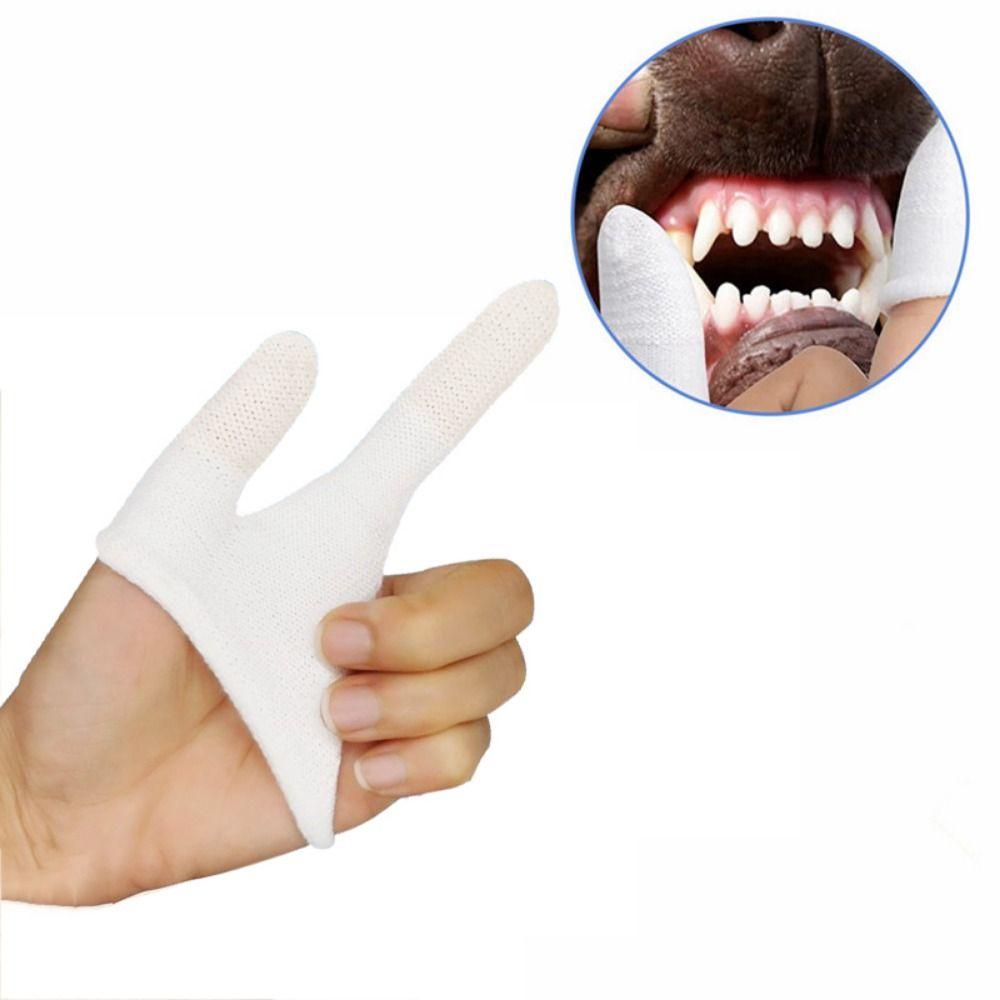 Two-finger Pet Tooth Brush Dog Cat Oral Cleaning Tools Finger Teeth Gloves for Puppy Kittens Nursing Supplies Tooth Decay