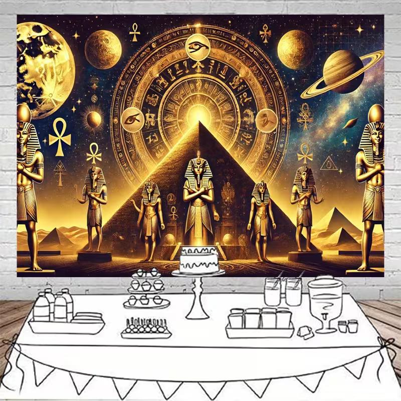 2D Mystical Egyptian Night Backdrop for Photo Booth & Celebrations