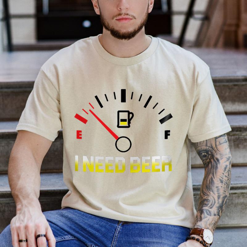 Забавная футболка с принтом «Мне нужно пиво», летняя модная повседневная футболка с коротким рукавом и круглым вырезом, мужские футболки