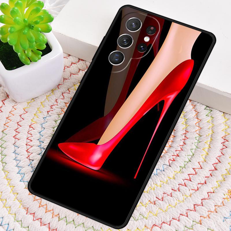 Красные туфли на высоком каблуке Милый чехол для телефона для Samsung Galaxy note 10 pro S26 S25 S24 S23 S22 Ultra Plus S21 FE S20 Ударопрочный чехол