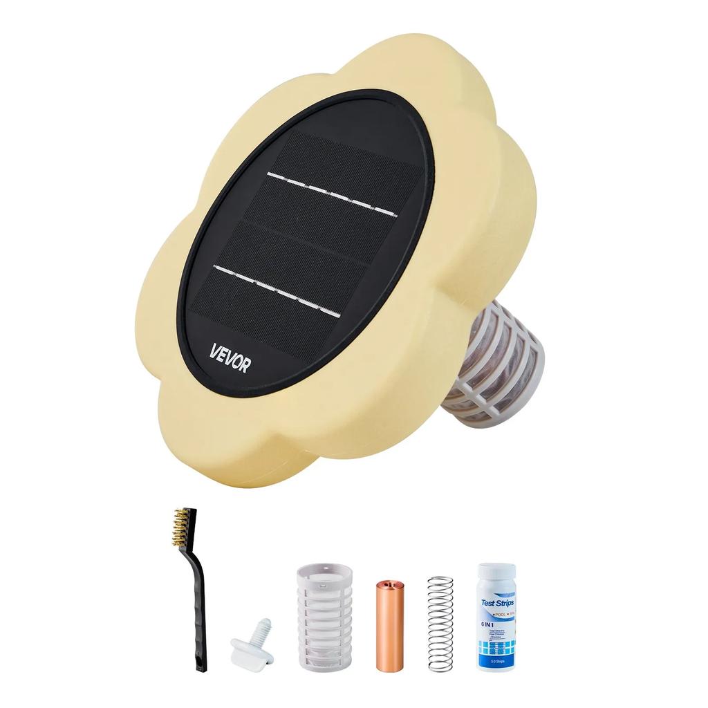 VEVOR Solar Pool Ionizer, Petal Copper Pool Ionizer Up to 170343 L, Floating Automatic Water Cleaner and Purifier, Chlorine Free Water