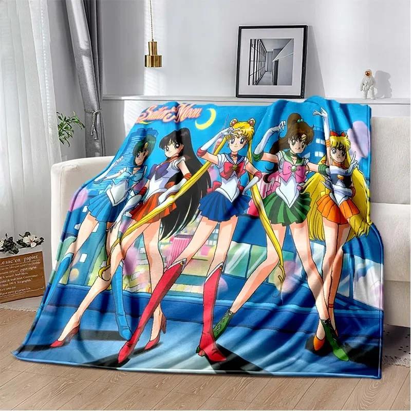 Милое одеяло с принтом в виде 3D-мультяшного персонажа S-Sailor-Moon, модное, мягкое, уютное, для гостиной, спальни, дивана-кровати, дорожное одеяло, подарок на день рождения для ребенка