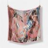53CM Twill Silk Scarf Woman Painting Square Scarves Wraps Bandana Small Hijab Silk Foulards Tie Headband Neckerchief