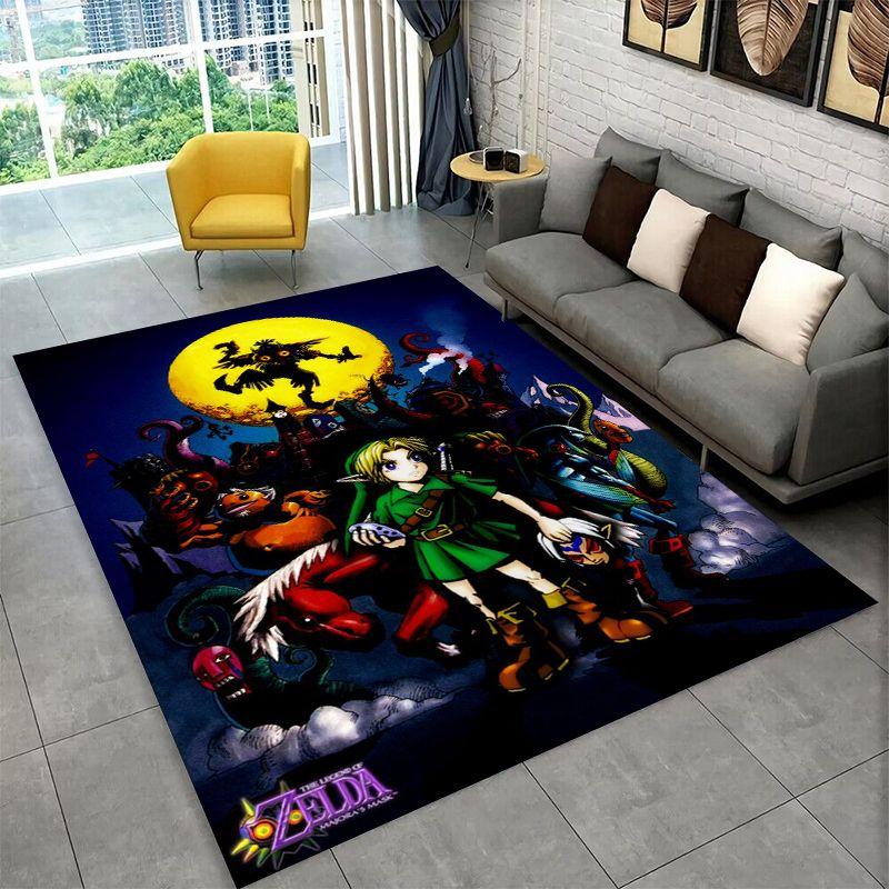 Classic Z-Zelda Cartoon Games Non-Slip Area Rug for Living Room,Bedroom,Playroom,Soft Carpet Floor Mat Home Decor Rug Room