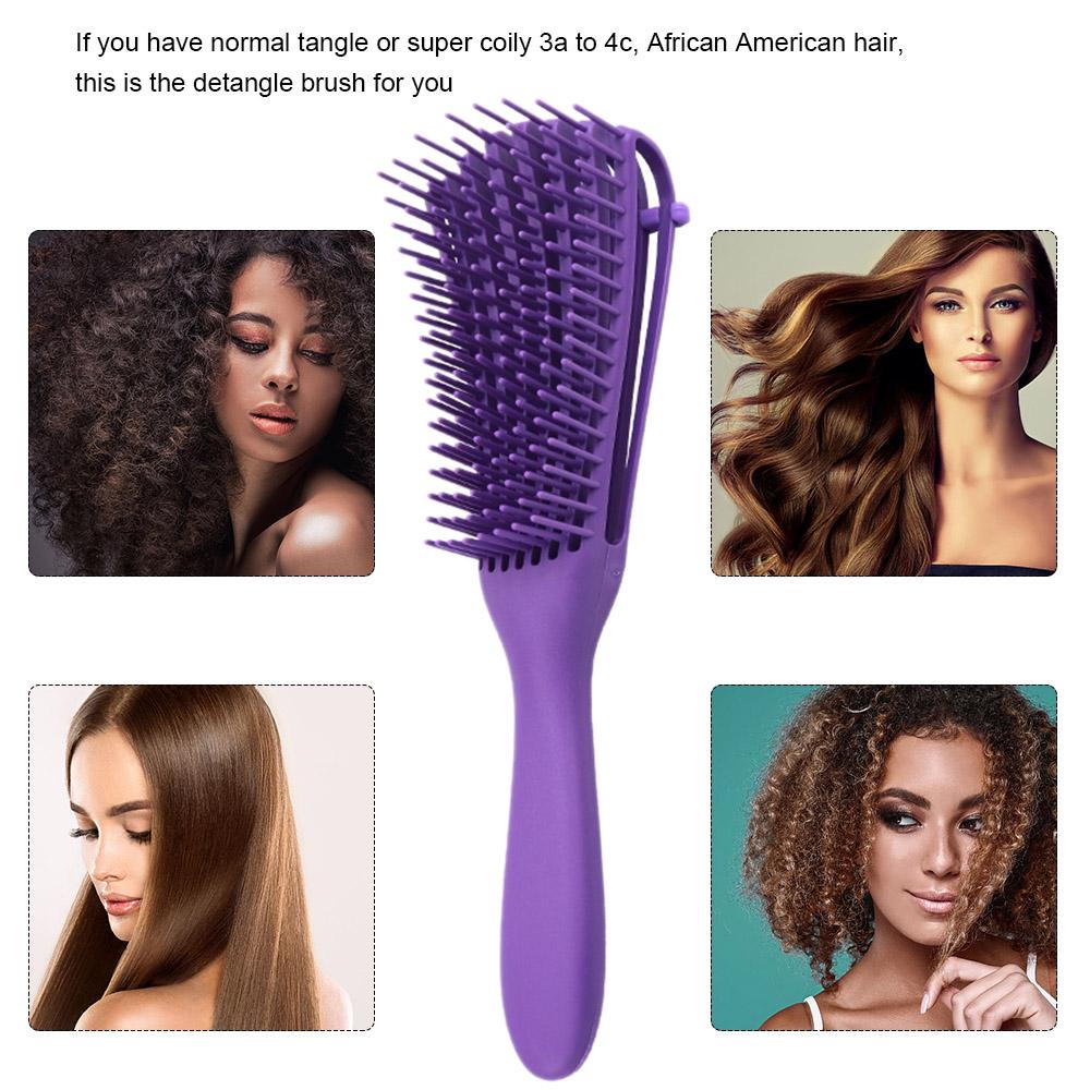 3 Pieces Detangling Brush Set with Double Sided Edge Brush Eight-Claw Comb Scalp Massage Brush for Afro America Textured 3a to 4c Kinky Wavy