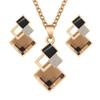 Fashion Crystal Pendants Necklace Earrings Sets for Women Jewelry Set Bridal Wedding Choker Necklace Set