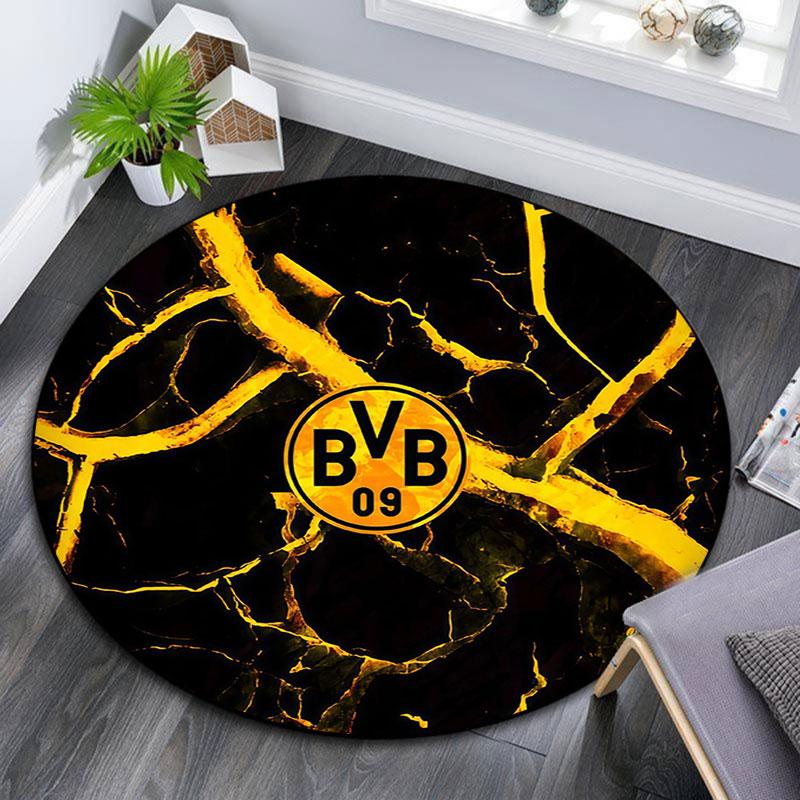 Borussia Dortmund2,Round Area Rug,Carpet Rug for Living Room Bedroom Sofa Playroom Decor,Non-slip Floor Mat