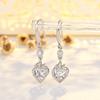 Популярные умные серьги-сердечки с бриллиантами для женщин, модные темпераментные новые серьги