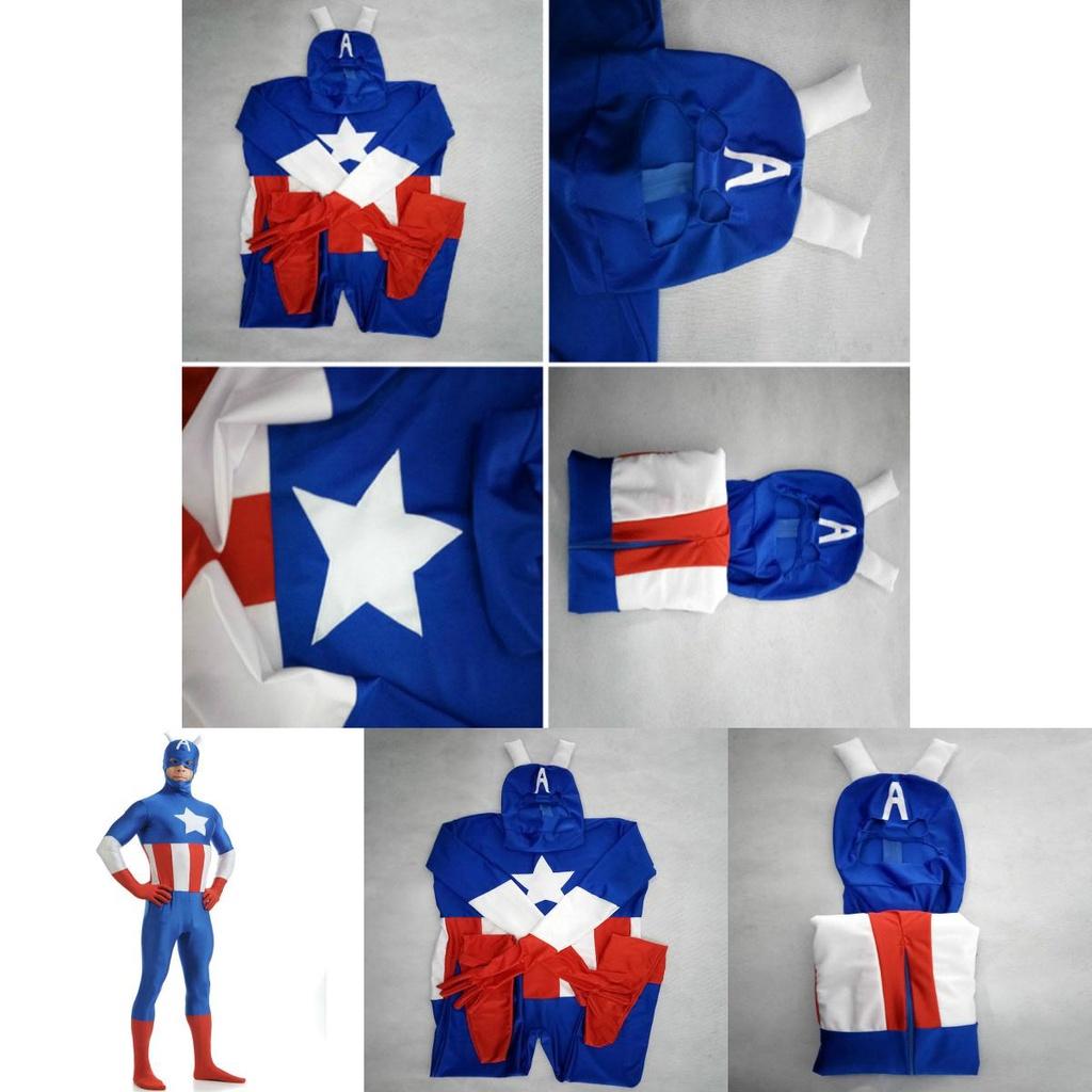Comfortable And Durable Adult Captain America Cosplay Costume With Perfect Stitches