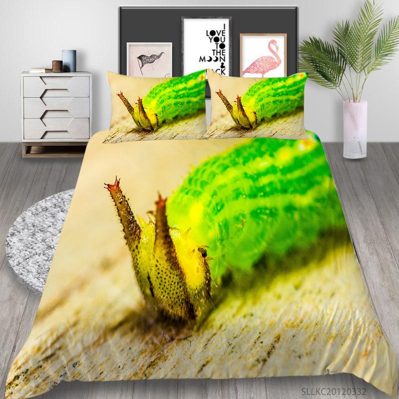 Hot Sell Caterpillar Home Textiles Luxury Bedding Cover Suit Washed Breathable Quilt Cover High Quality Teen Children Highly Duvet Cover
