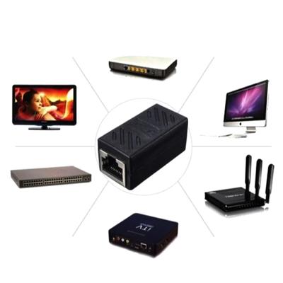 Сетевой адаптер Rj45 гнездо Черный Гнездо-гнездо Соединитель Удлинитель Rj 45 Кабель Ethernet Удлинитель Конвертер