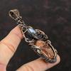 Подвеска Sunstone, медная проволочная обертка, подвеска Rainbow Moonstone, подвеска из драгоценного камня ручной работы, медные украшения, подарок для мамы, антикварные украшения