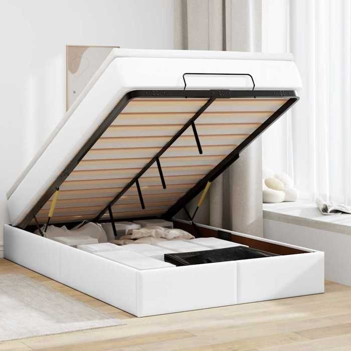 Maison Exclusive - Cadre de lit ottoman avec matelas blanc 120x200 cm similicuir