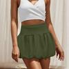 Ladies' Fashion Solid Color High Waist Skirt Double Layer Bubble Skirt Skirt