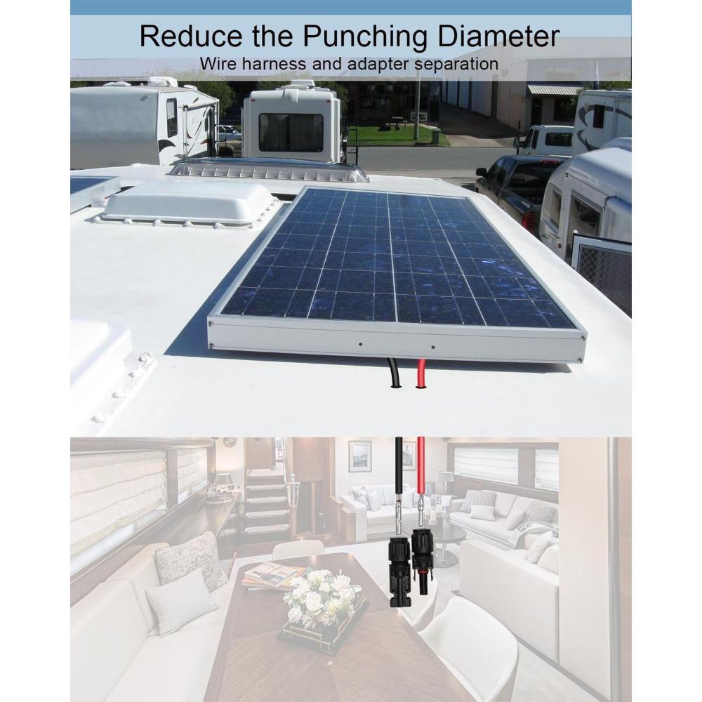 Durable 2m Extension Solar Cable Entry Gland Dual Cable Entry Various Uses Waterproof Housing Solar Junction Box Yacht Use