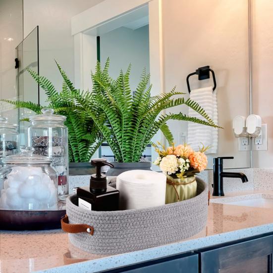 Маленькая корзина для хранения с ручкой, маленькая плетеная корзина, декоративная полка для домашних животных, органайзер для домашнего офиса, мини