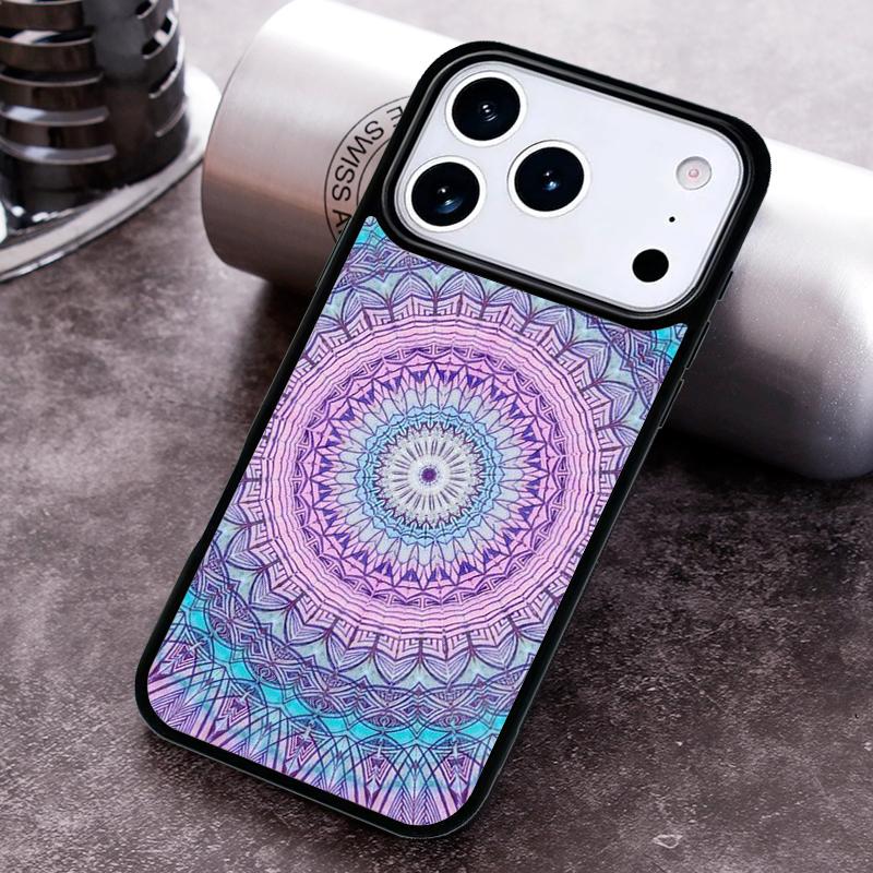 Indian Floral Henna Mandala Phone Case for iPhone 17 16 15 Pro Max Air 14 13 12 11 Plus Shockproof Cover