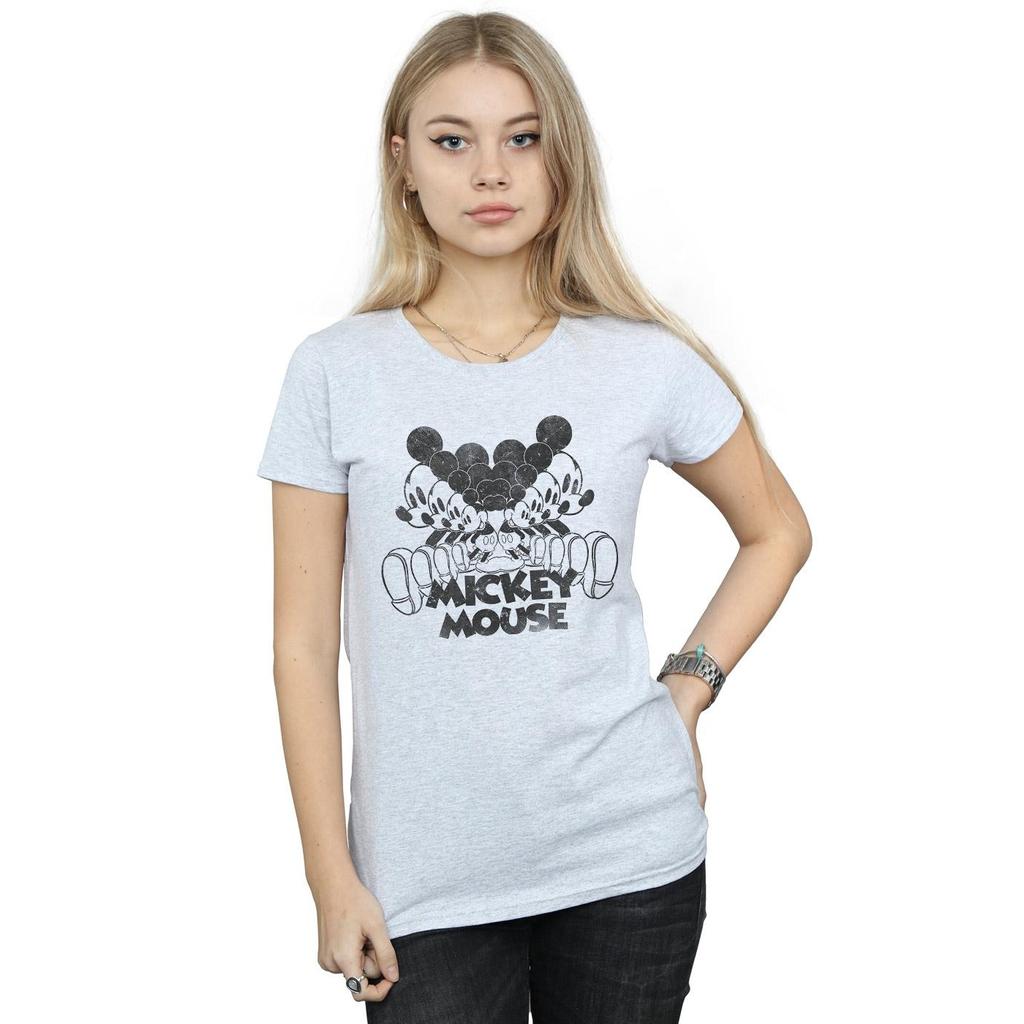 Disney Womens/Ladies Mickey Mouse Mirrored Cotton T-Shirt
