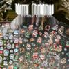 Tomoni 3D Winter Nail Stickers: Kids' Christmas Tree & Metal Ornament Designs