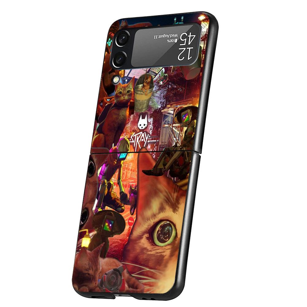 Stray Cat Game Phone Case For Samsung Galaxy Z Flip 7 6 5 4 3 5G Cover ZFlip7 ZFlip6 ZFlip4 ZFlip5 ZFlip3 Coque Fundas Galaxy Z