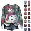 Women's Fashion Long Sleeve  Plush Printed Sweatshirt  Pullover  Top