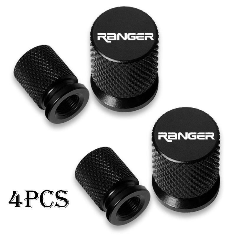 MLSQ8 car Wheel Tire Valve Caps Tyre Stem Covers Airdust Waterproof For Ford Ranger Accessories 4pcs Auto Badges