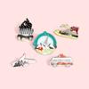 Creative Cartoon Landscape Pin Unique Geometric Design Metal Brooch For Fashionable Attire
