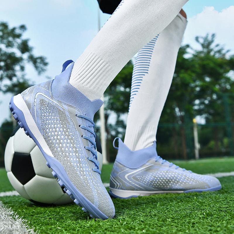 34-46 Мужские футбольные бутсы резиновые мягкие подошвы короткие шипы искусственный газон кожаные детские футбольные бутсы для молодежи