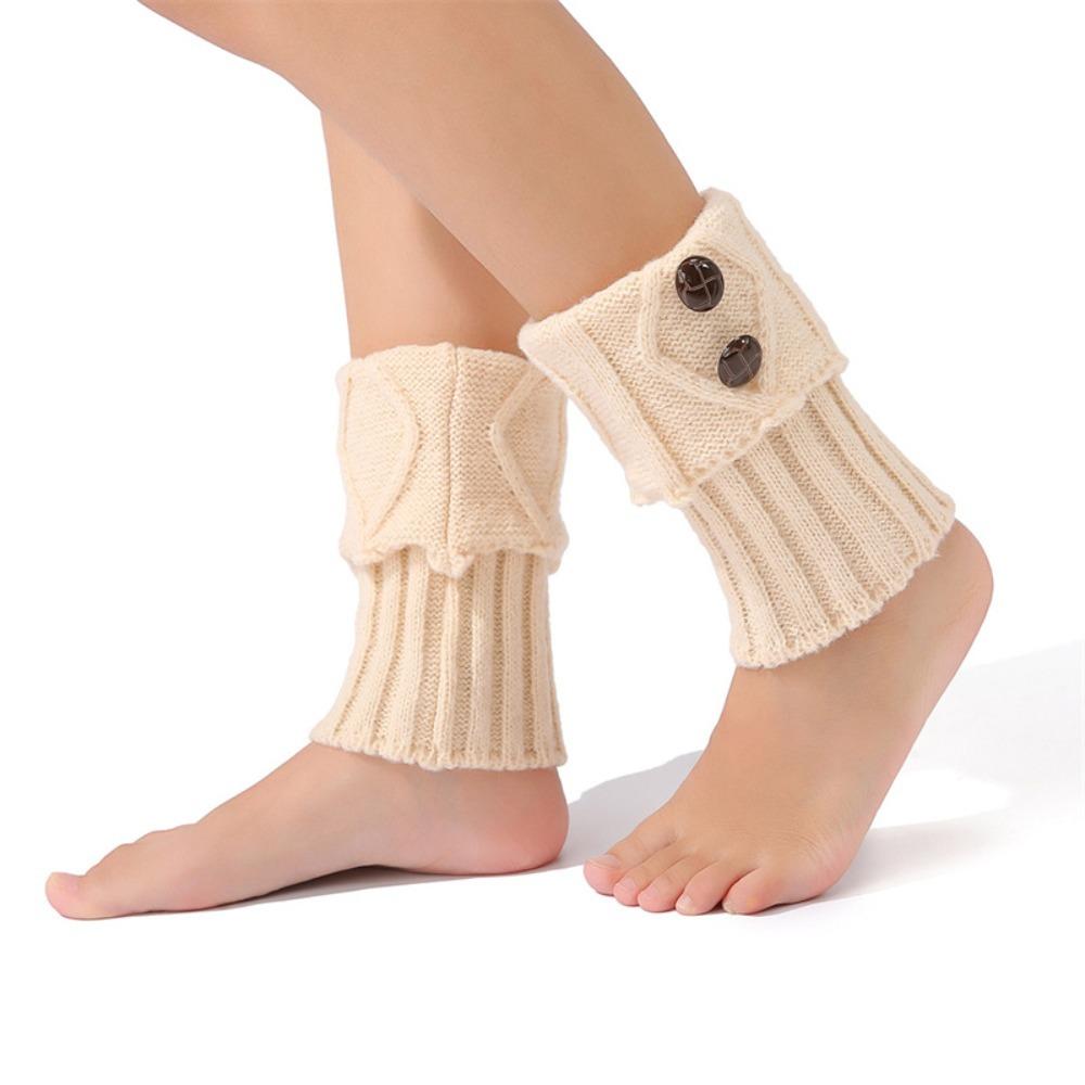 Buttons Crochet Knitted Leg Warmer Thermal Boot Cover New Short Leg Warmers Autumn Winter