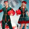 Christmas Costume Santa Cosplay with Hat Top Skirt Pants Belt Stage Show Performance
