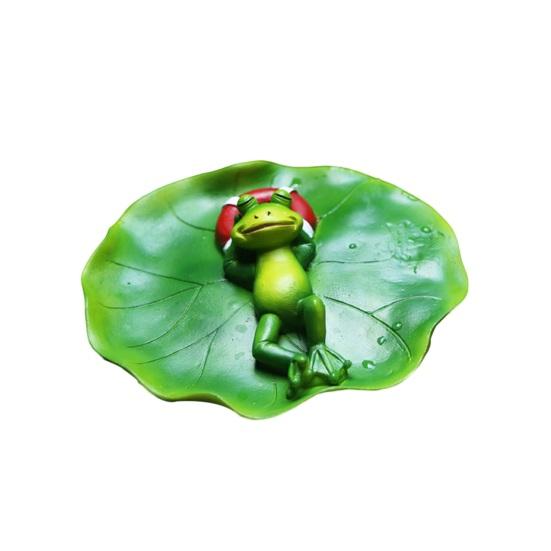 Floating Frog Ornament Waterproof Detailed Pool Decor Frog Sculpture Eco-friendly Floating Figurine Craft for Pond Pool Fish Tank