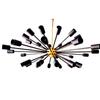 36 Arms Black Cone Arms Sputnik Metal Lamp Industrial Modern Chandelier Fixture Handcrafted Light For Home Interior