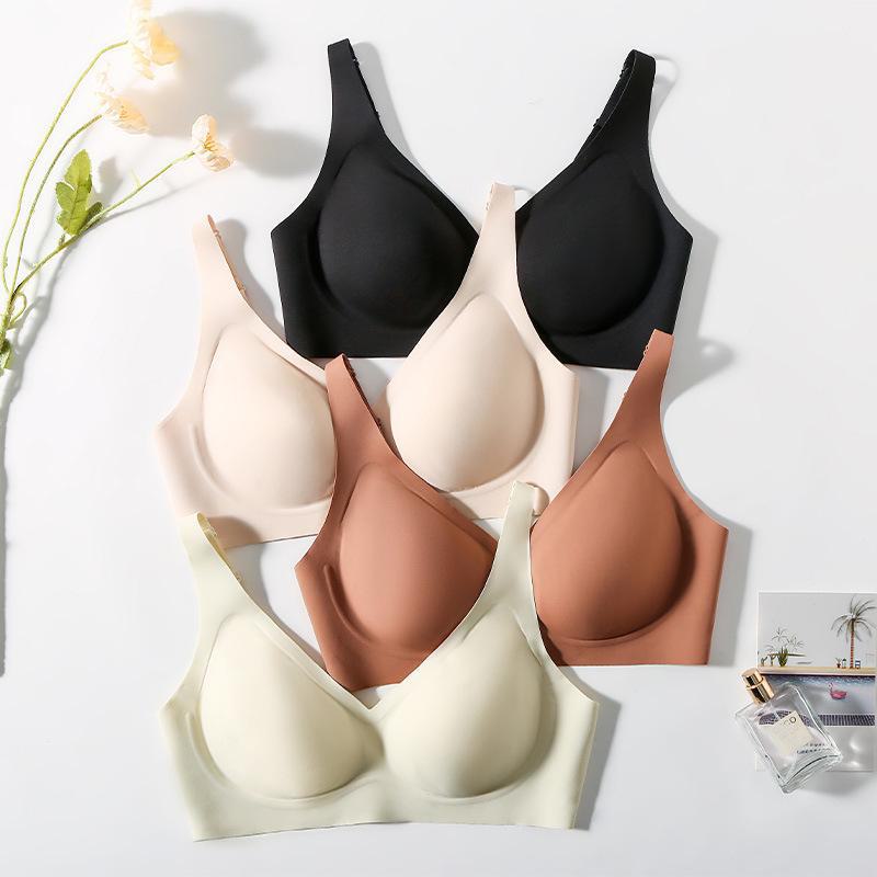 Бесшовный бюстгальтер из шелка тутового шелкопряда Yuyue - удобный, дышащий, с застежкой сзади, без косточек, однотонное нижнее белье