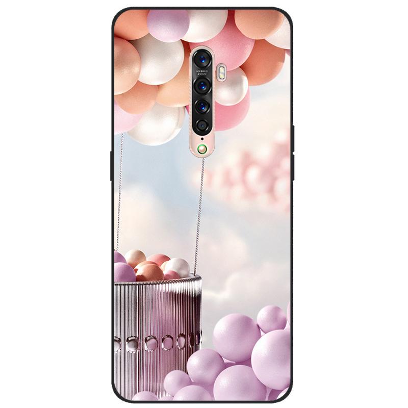 Чехол для OPPO Reno 2 Мягкий ТПУ Силикон Мультяшная Задняя Крышка Чехлы для Телефона ТПУ Черный Бампер для Корпуса PCKM70, PCKT00, PCKM00, CPH1907
