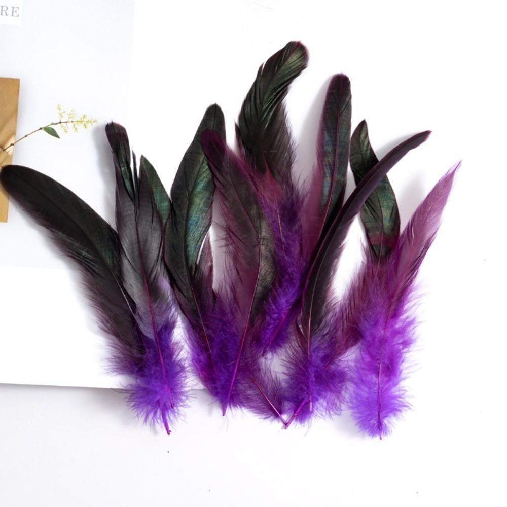 Colorful Rooster Feather Soft Fluffy Plumes Handmade Cock Feather For Costume Decoration