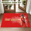 Crystal Velvet Square Rug Custom NameLamine Yamal Pattern Non Slip Home Floor Decor Rug